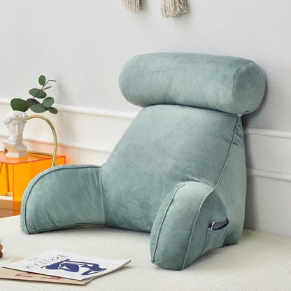 Comfortable Reading Pillow with Armrests for Bed and Sofa