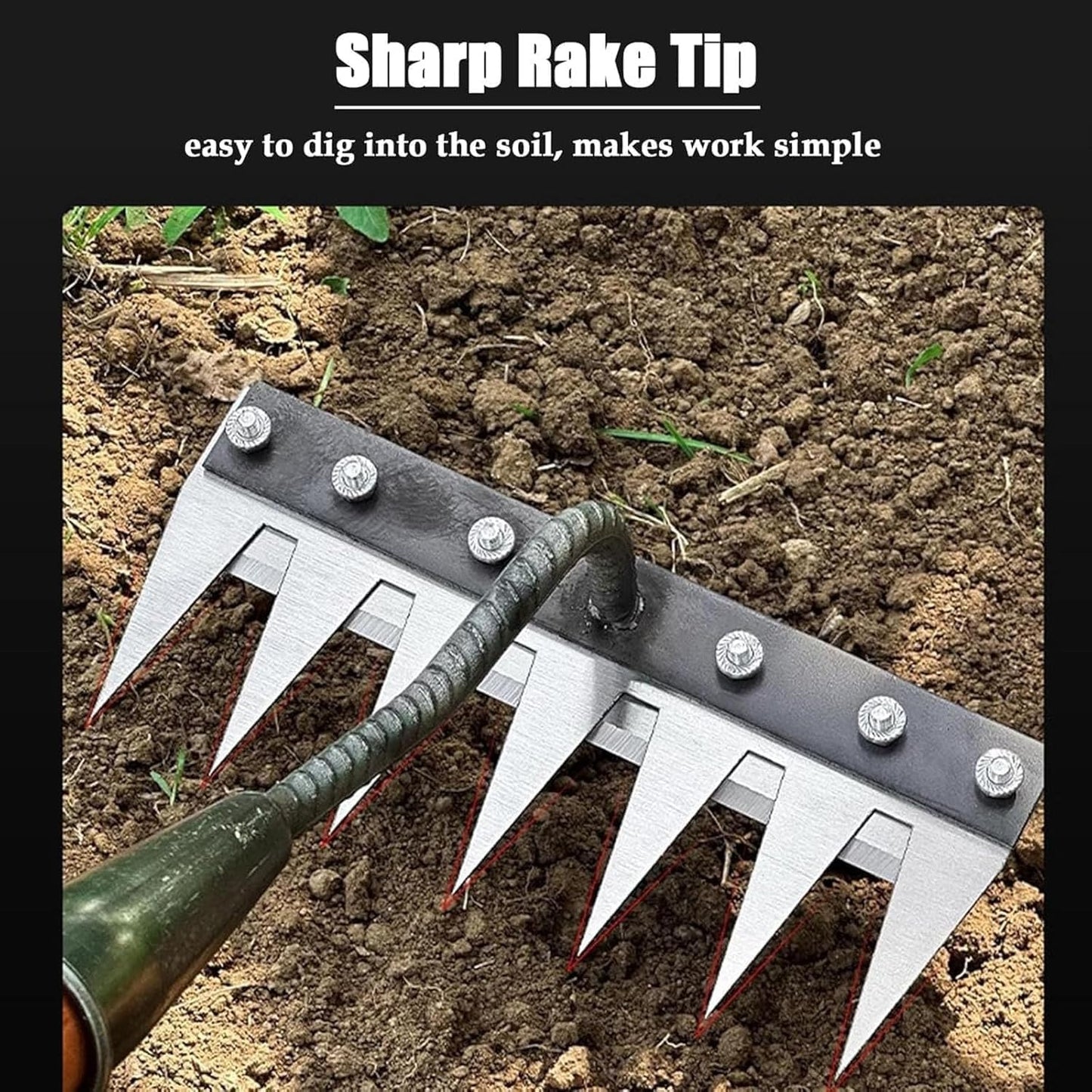 Carbon Steel Garden Weeding Rake, Hand Tool