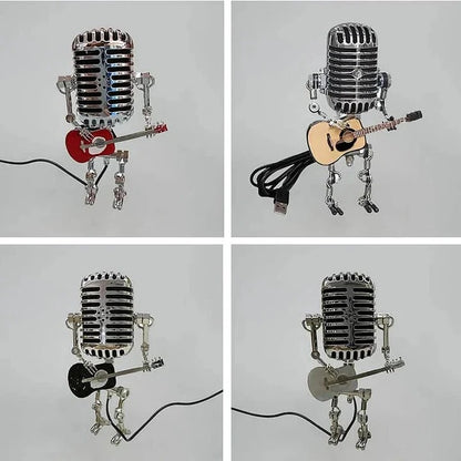 Metal Robot Desk Lamp, Guitar and Microphone Design