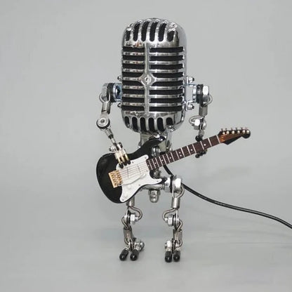 Metal Robot Desk Lamp, Guitar and Microphone Design