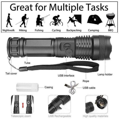 LED Torch Flashlight with XHP50 LED Chip
