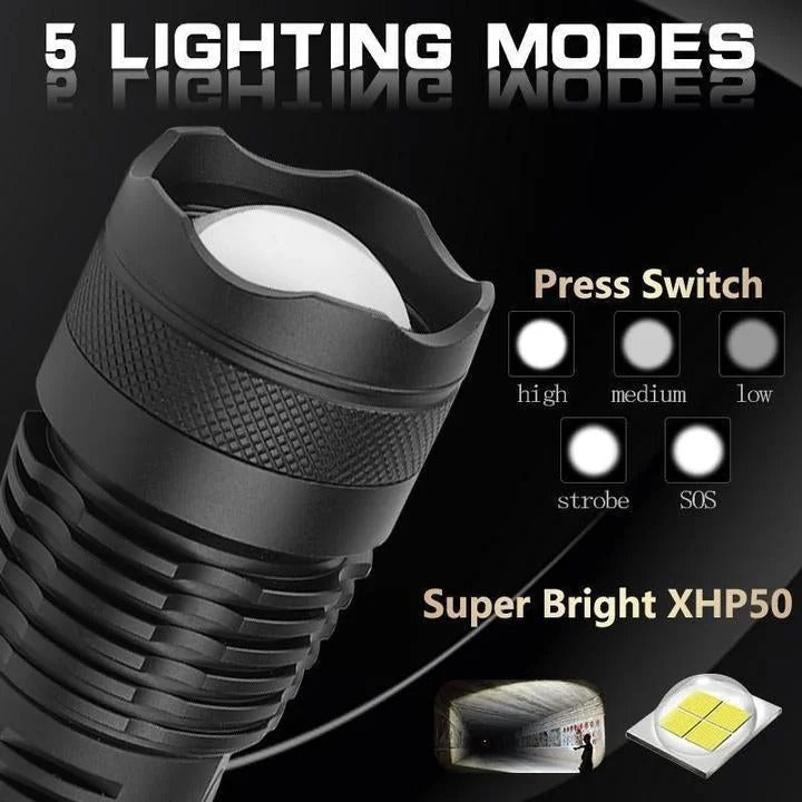 LED Torch Flashlight with XHP50 LED Chip