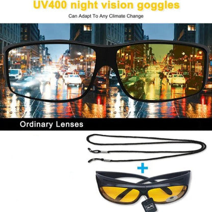 Yellow Tinted Fit Over Glasses for Low Light Use