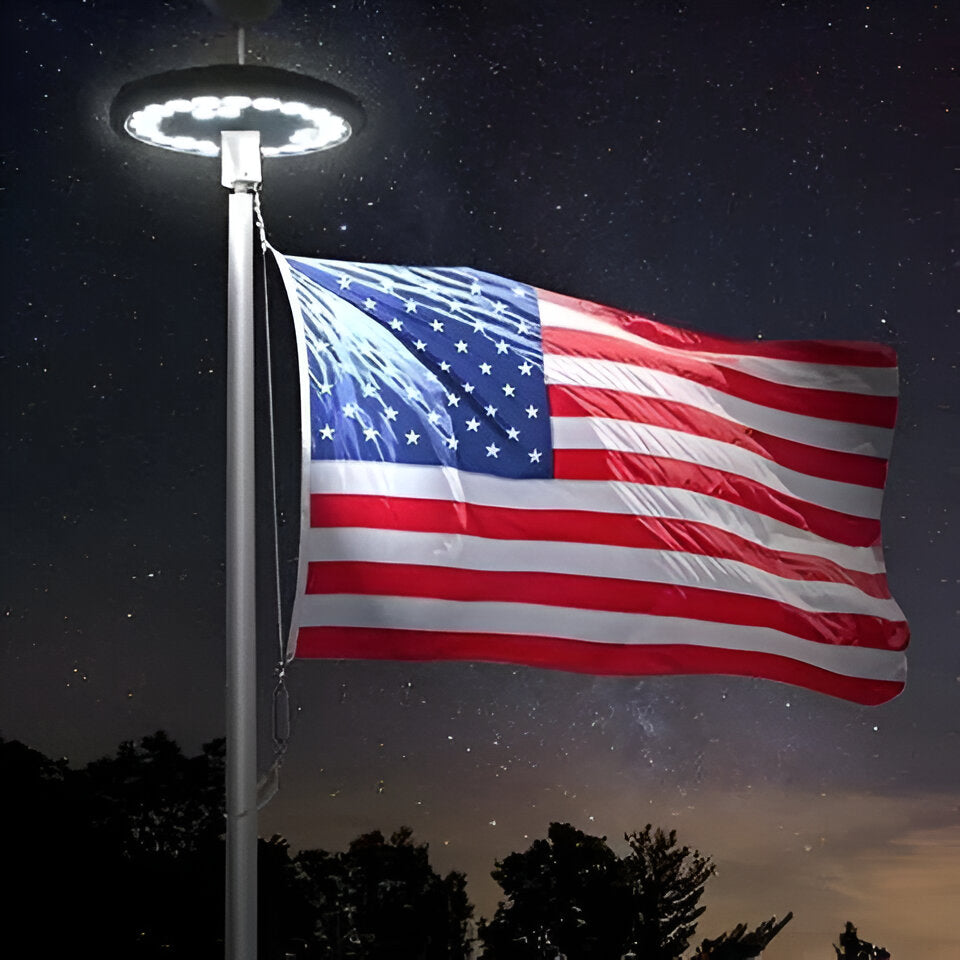 Solar LED Flagpole Light for Continuous Nighttime Visibility