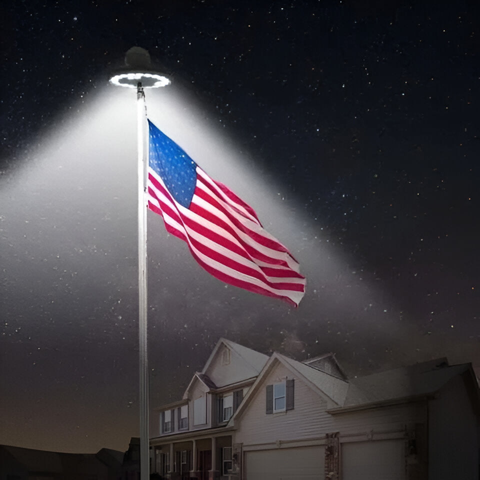 Solar LED Flagpole Light for Continuous Nighttime Visibility