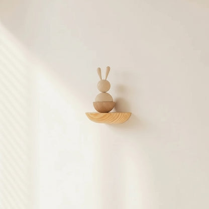 Half-Round Wooden Floating Wall Shelf