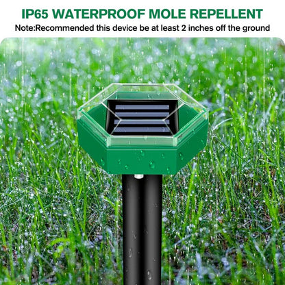 Solar Powered Ultrasonic Mole Deterrent Device, Set of 4