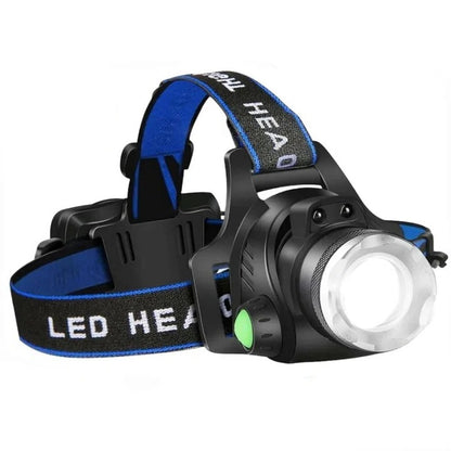 LED Headlamp with Rechargeable Battery and Adjustable Lighting