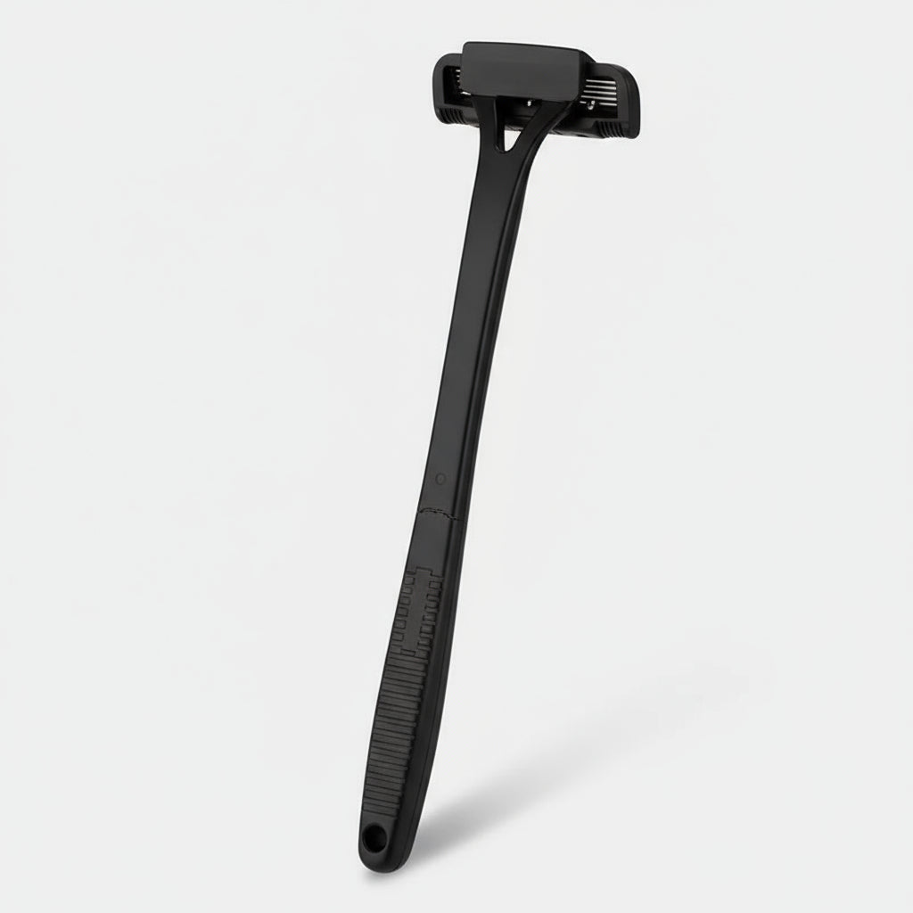 Dual Blade Back Shaver for Men, Manual Groomer with Folding Handle