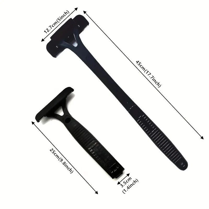 Dual Blade Back Shaver for Men, Manual Groomer with Folding Handle