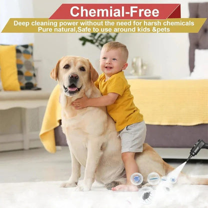 Steam Cleaning Device with Nozzles and Heat Resistant Gloves