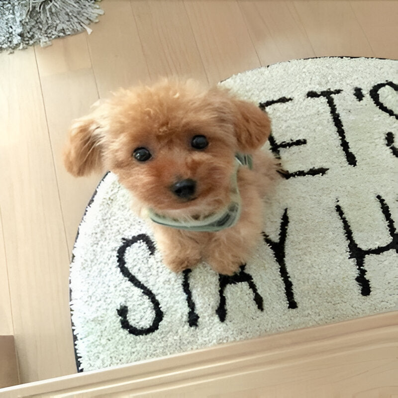 Puppy Plush Toy with Synthetic Fur and Weighted Filling