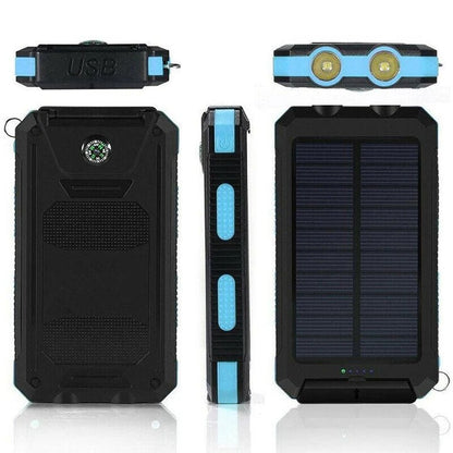 Portable Solar Power Bank With Dual USB Outputs