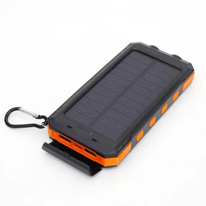 Portable Solar Power Bank With Dual USB Outputs