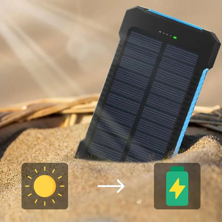 Portable Solar Power Bank With Dual USB Outputs