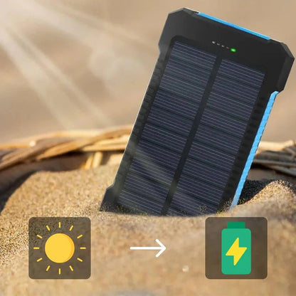Portable Solar Power Bank With Dual USB Outputs