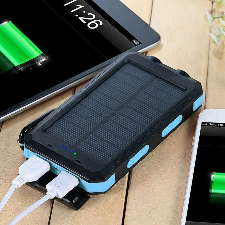 Portable Solar Power Bank With Dual USB Outputs