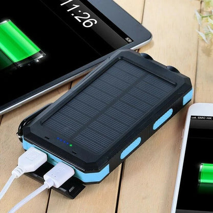 Portable Solar Power Bank With Dual USB Outputs