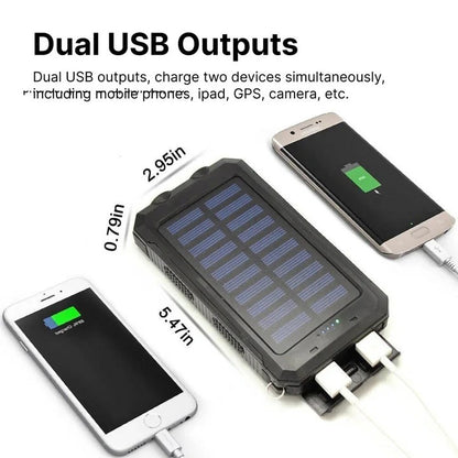 Portable Solar Power Bank With Dual USB Outputs