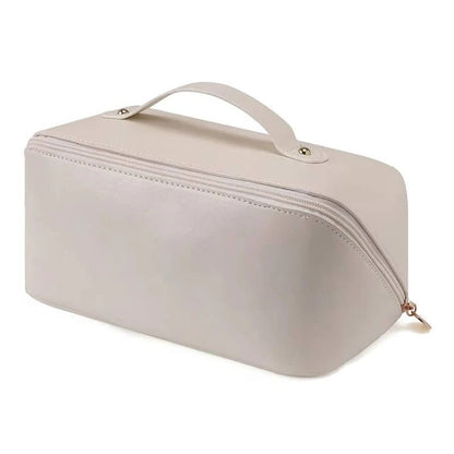 Makeup Organizer Pouch with PU Exterior and Wide Opening Design