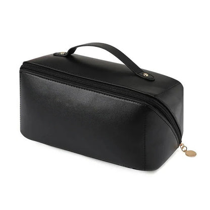 Makeup Organizer Pouch with PU Exterior and Wide Opening Design