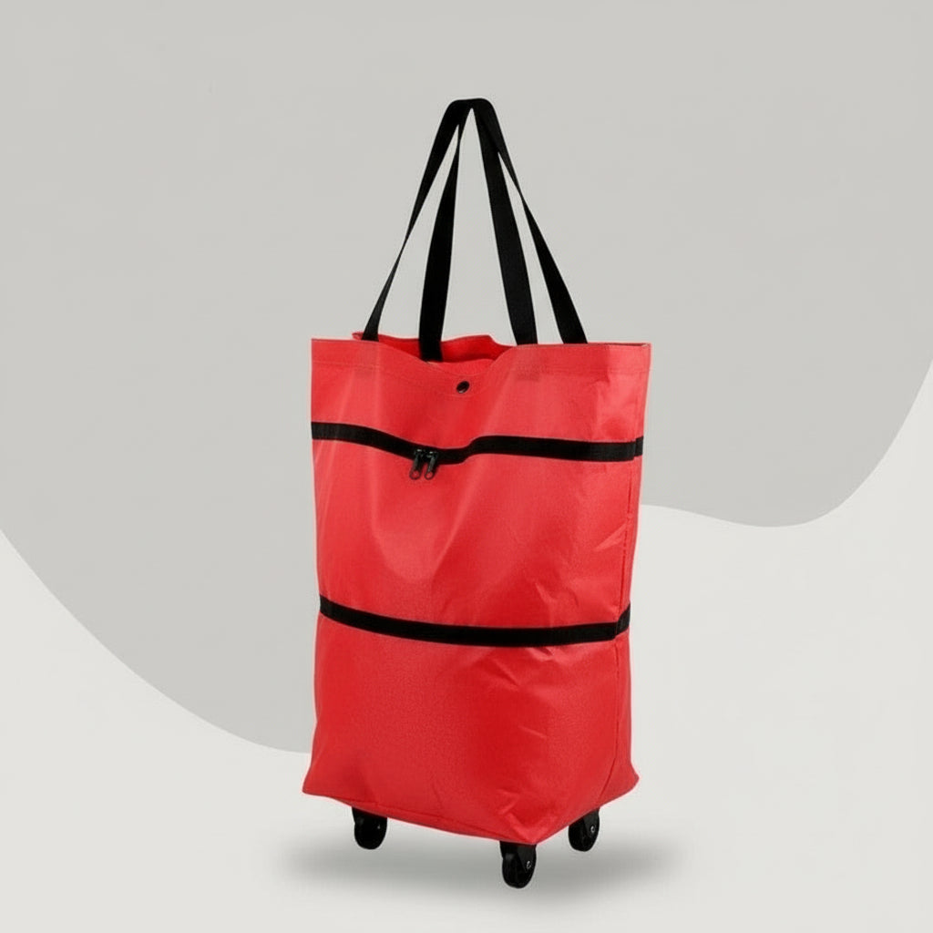 Foldable Rolling Shopping Bag and Utility Tote with Wheels