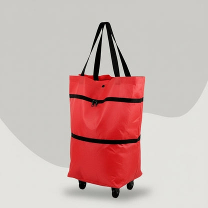 Foldable Rolling Shopping Bag and Utility Tote with Wheels