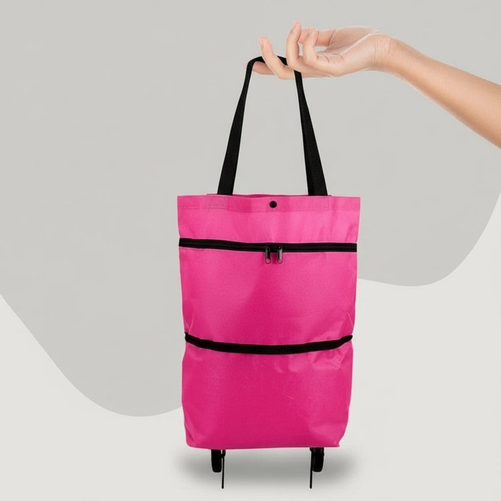 Foldable Rolling Shopping Bag and Utility Tote with Wheels