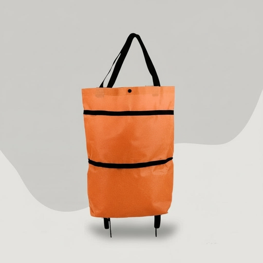 Foldable Rolling Shopping Bag and Utility Tote with Wheels