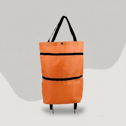 Foldable Rolling Shopping Bag and Utility Tote with Wheels