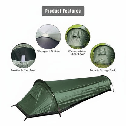 Portable Single Person Camping Tent With Mesh Vent Panels