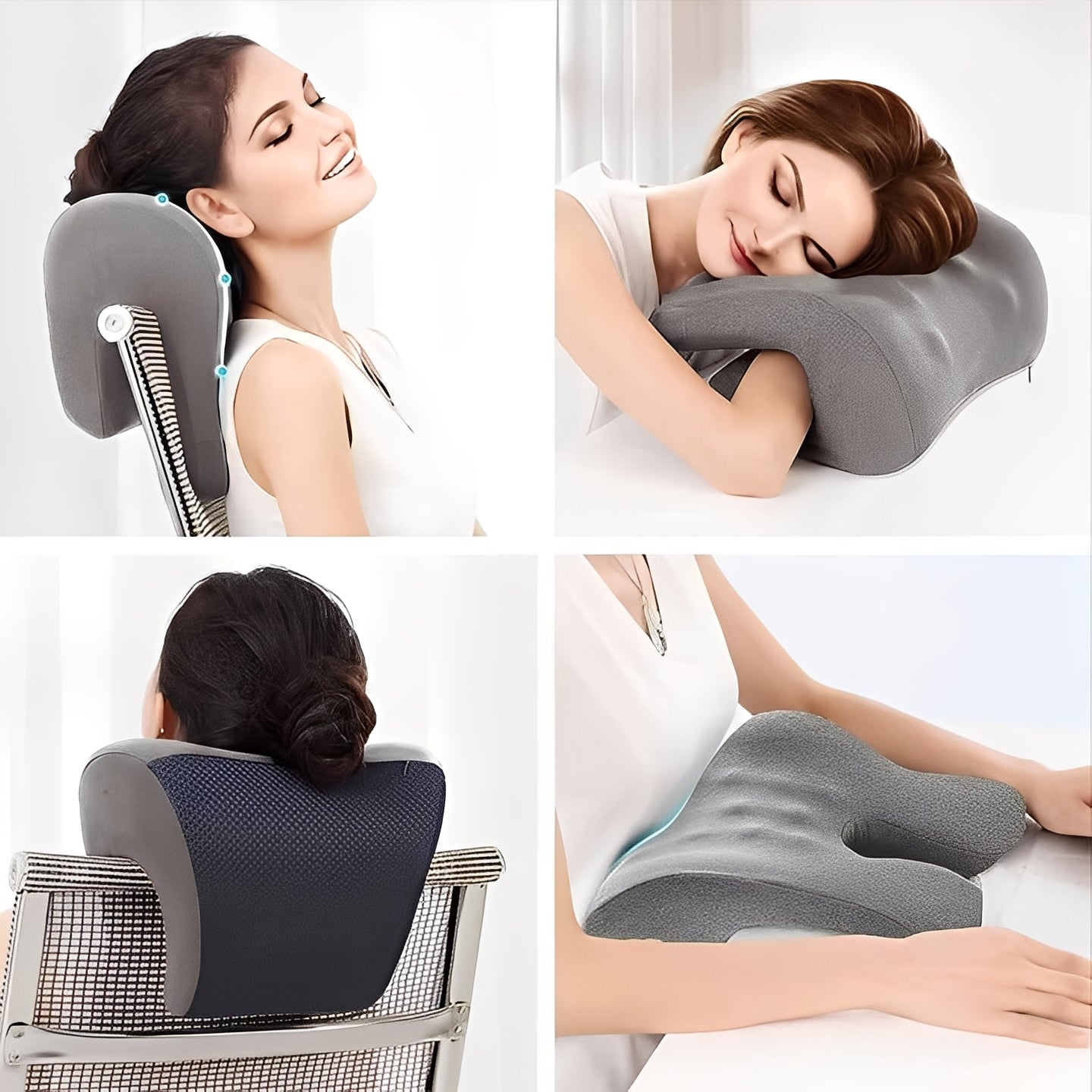 Adjustable Headrest Pillow for Office Chairs with Removable Cover