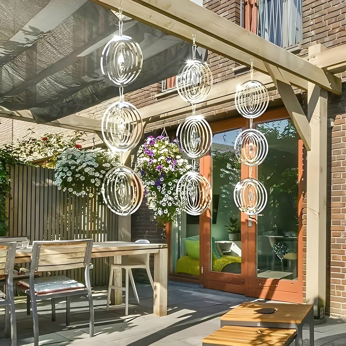 Visual Bird Deterrent Device with Reflective Hanging Design, Set of 3