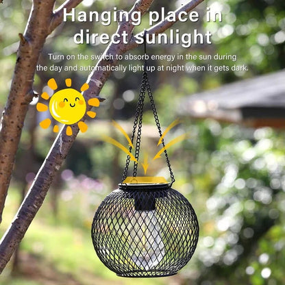 Hanging Solar Powered Decorative Lantern With Warm LED Light