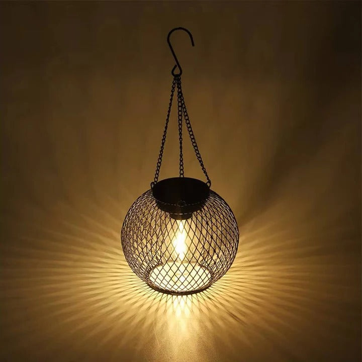 Hanging Solar Powered Decorative Lantern With Warm LED Light