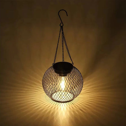 Hanging Solar Powered Decorative Lantern With Warm LED Light
