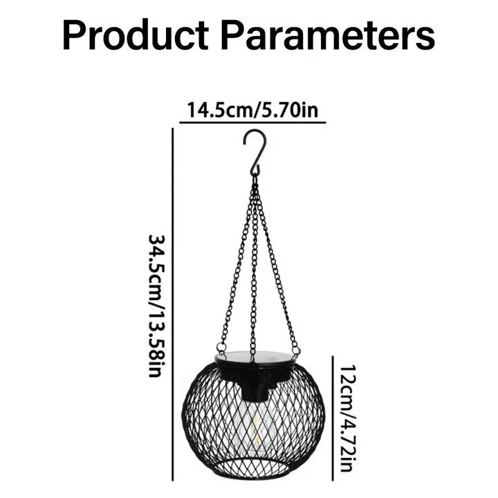 Hanging Solar Powered Decorative Lantern With Warm LED Light