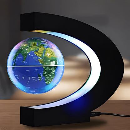 Levitating Globe with Built-In LED Light, Desk Decoration