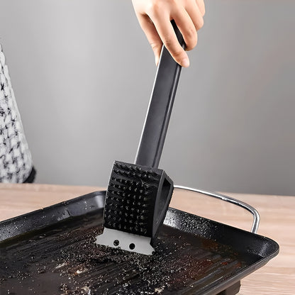 3 in 1 Grill Cleaning Brush with Bristles, Scraper, and Sponge