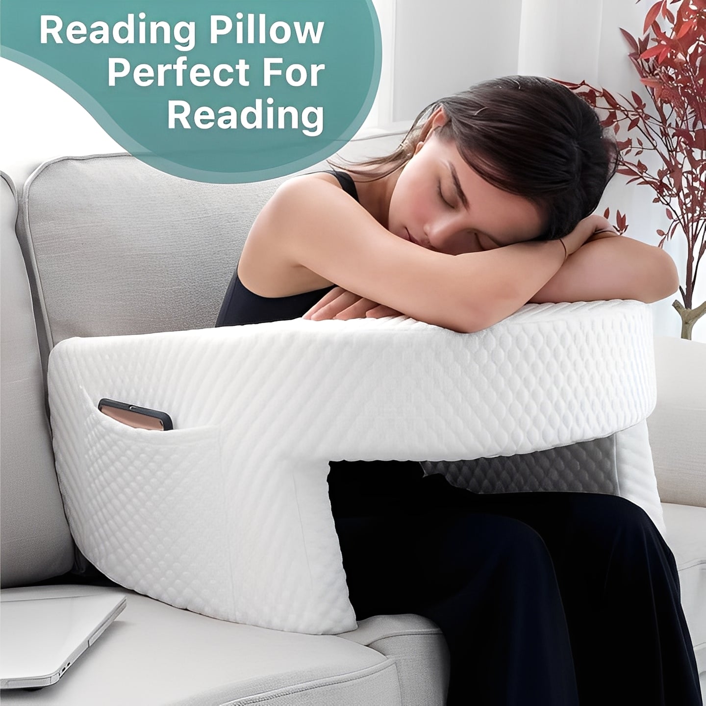 Reading Pillow with Memory Foam and Washable Cover