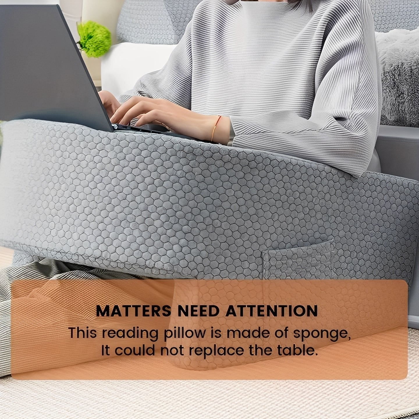 Reading Pillow with Memory Foam and Washable Cover