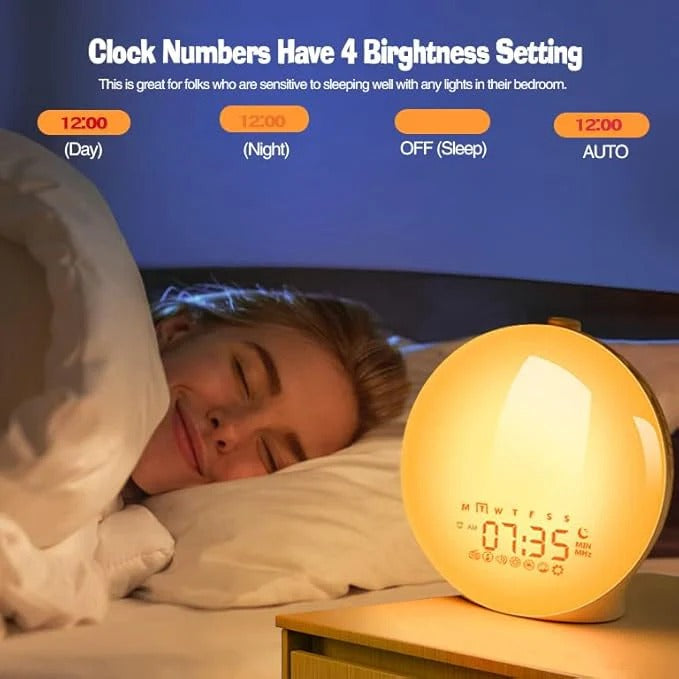 Alarm Clock with Adjustable Light and Sound Options