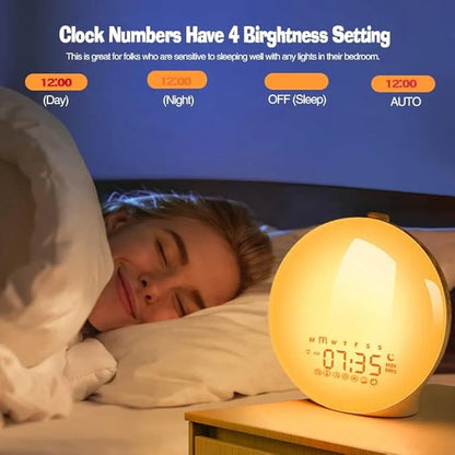Alarm Clock with Adjustable Light and Sound Options