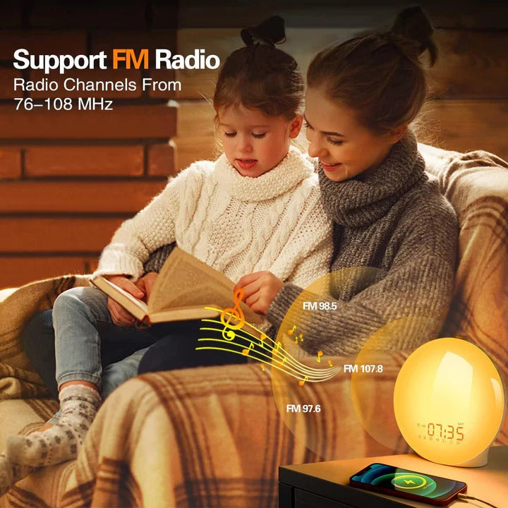 Alarm Clock with Adjustable Light and Sound Options