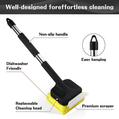 Barbecue Grill Brush with Steam Cleaning Feature and Scraper Tool