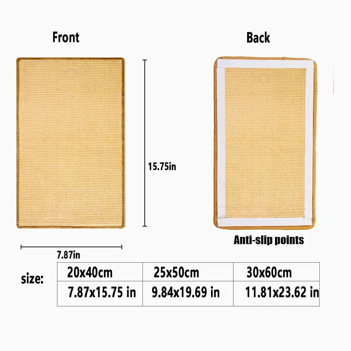 Cat Scratcher Mat Made of Sisal, Floor and Wall Placement