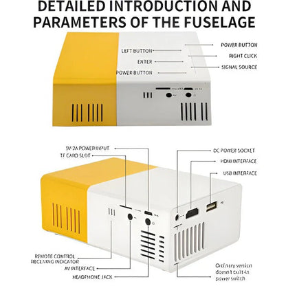 Media Projector with Connectivity for Phones, Laptops, and USB