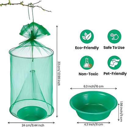 Reusable Outdoor Fly Trap Device with Washable Design