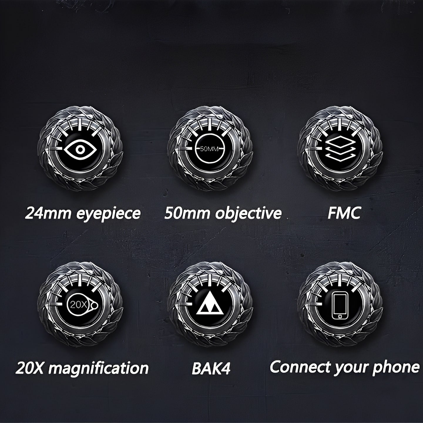 Binoculars with Adjustable Focus and Smartphone Adapter