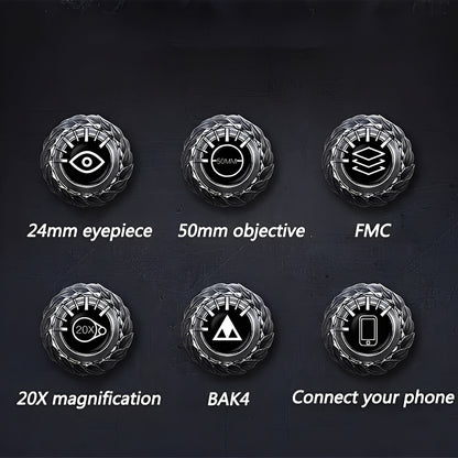 Binoculars with Adjustable Focus and Smartphone Adapter